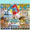 Paw Patrols Birthday Party Decor With Vibrant Balloons And Adorable Cupcake Toppers