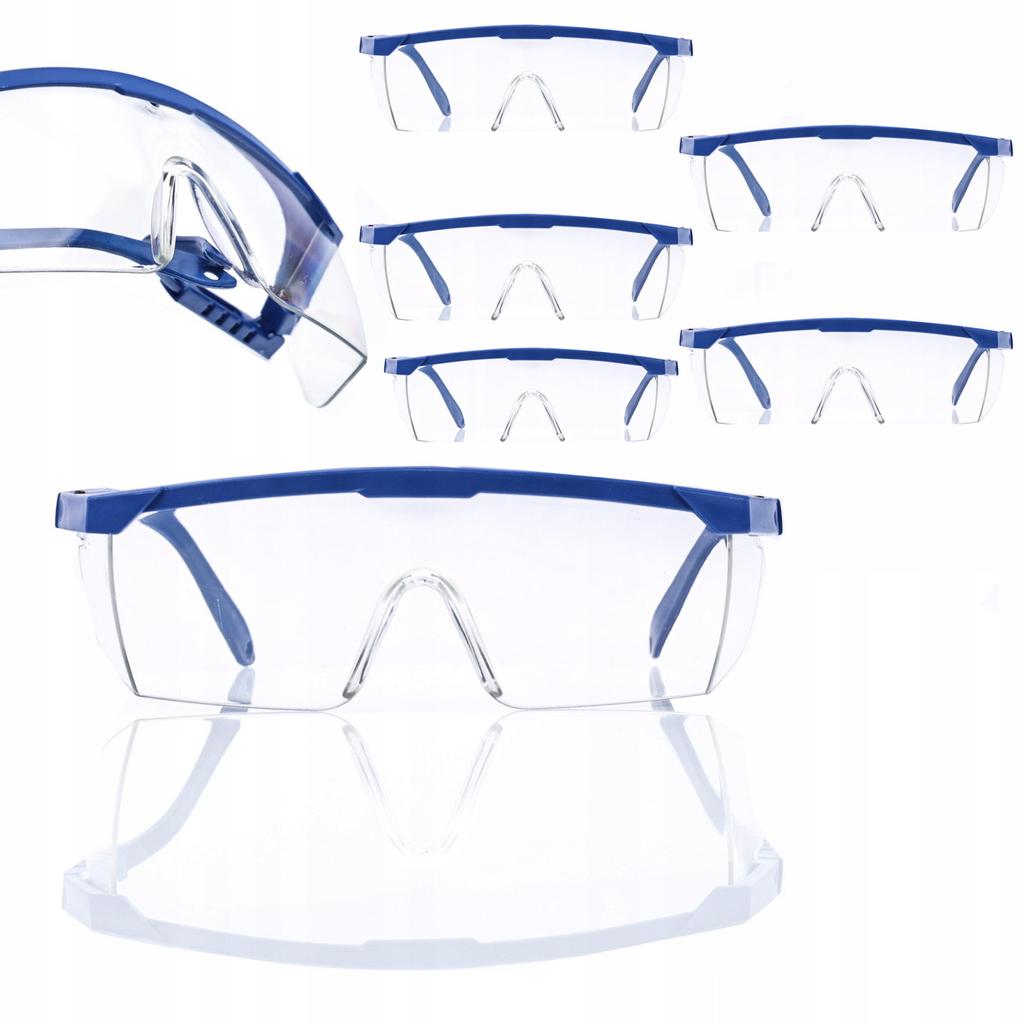 Rosfix Okulary Przeciwodpryskowe – Ochrona Oczu Przed Iskrami I Pyłem | Soczewki Poliwęglanowe | Regulacja Długości Zausznika