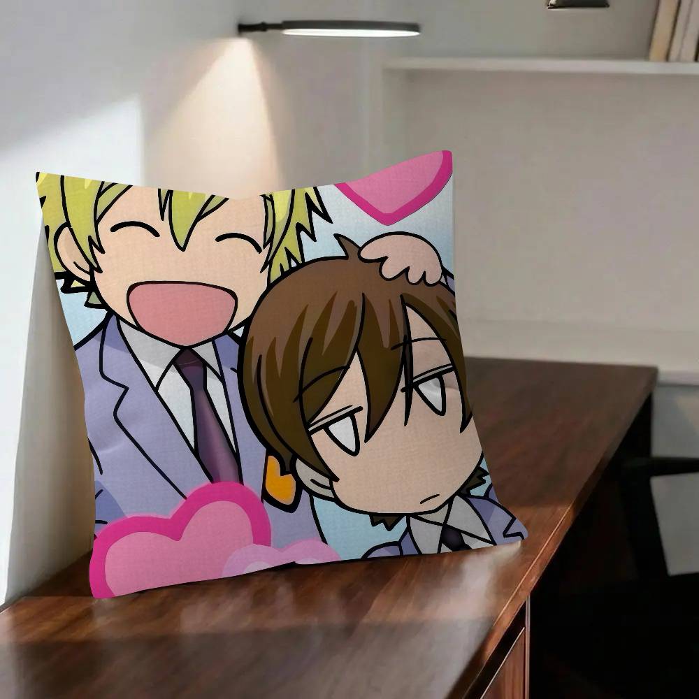 Ouran High School HHost Club  Pillow Covers Cartoon Sofa Decorative Home Doublesided Printing Short Plush Cute Cushion Cover