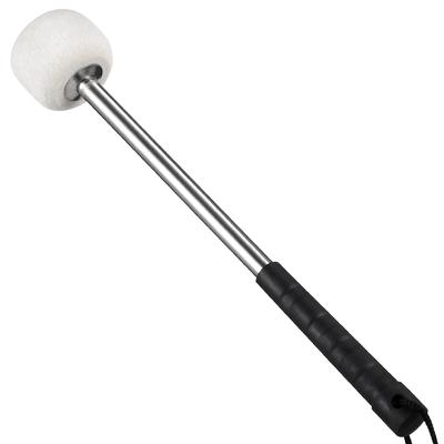 Music Bass Drum Beater Wool Felt Mallets Stainless Steel Handle Anti Portable for Kids Beginner Drummers