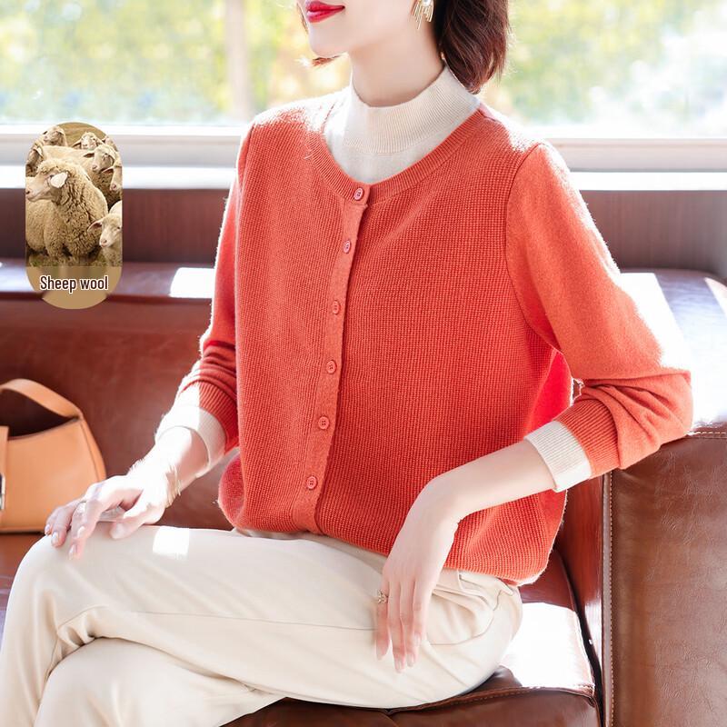 QianLian Women's 100% Merino Wool Half-High Collar Sweater