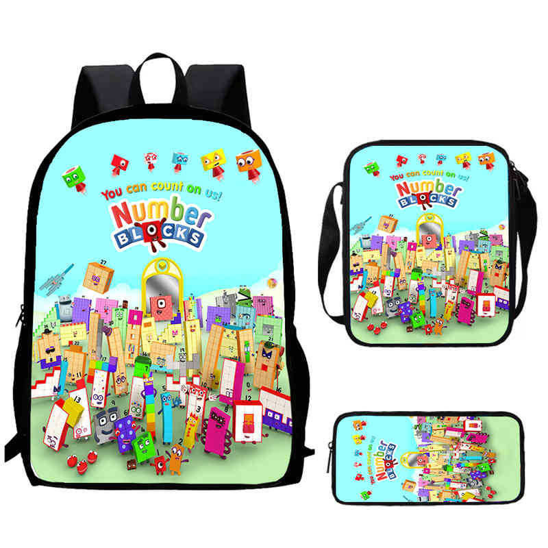 Digitale Bausteine Numberblocks Schultasche Hochauflösend Multifunktional Oxford Leichter Rucksack
