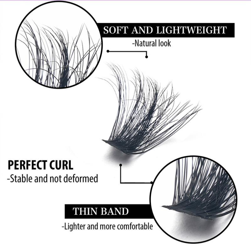 Spiky Cluster Lashes Individual 100D 150D 200D Thick Eyelash Extensions for Home DIY Lash Extension Kits