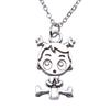 Peach Heart Angel Wings Sweet Pendant Antique Silver Metal Boys Collar Necklace High Quality Gift