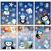 AnyDesign 9 Sheet Winter Window Clings - Penguin, Snowman, Snowflake Decals - Hello Winter Decor Stickers for Xmas Holiday Home, School, Office