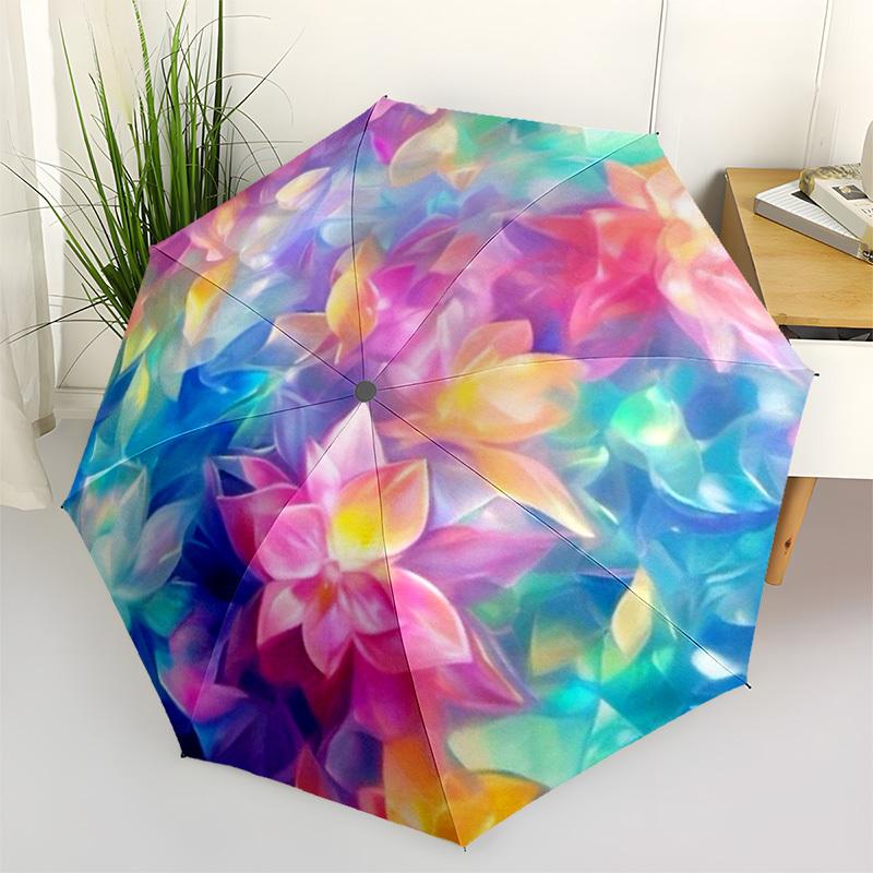 1pc Floral Harmony Automatic Open/close Umbrella, 8-Rib sturdy structure, Auto Folding/Opening, Portable Travel Umbrella for Women,094