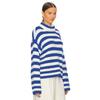 Comfortable Versatile Fashion High Neck Knitted Sweater Female Fall and Winter Loose Striped Long-sleeved Knit Sweater Sweater Coat Female