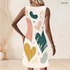 Plus Size Women Round Neck Sleeveless Tank Midi Dress Summer Daily Leisure Gown