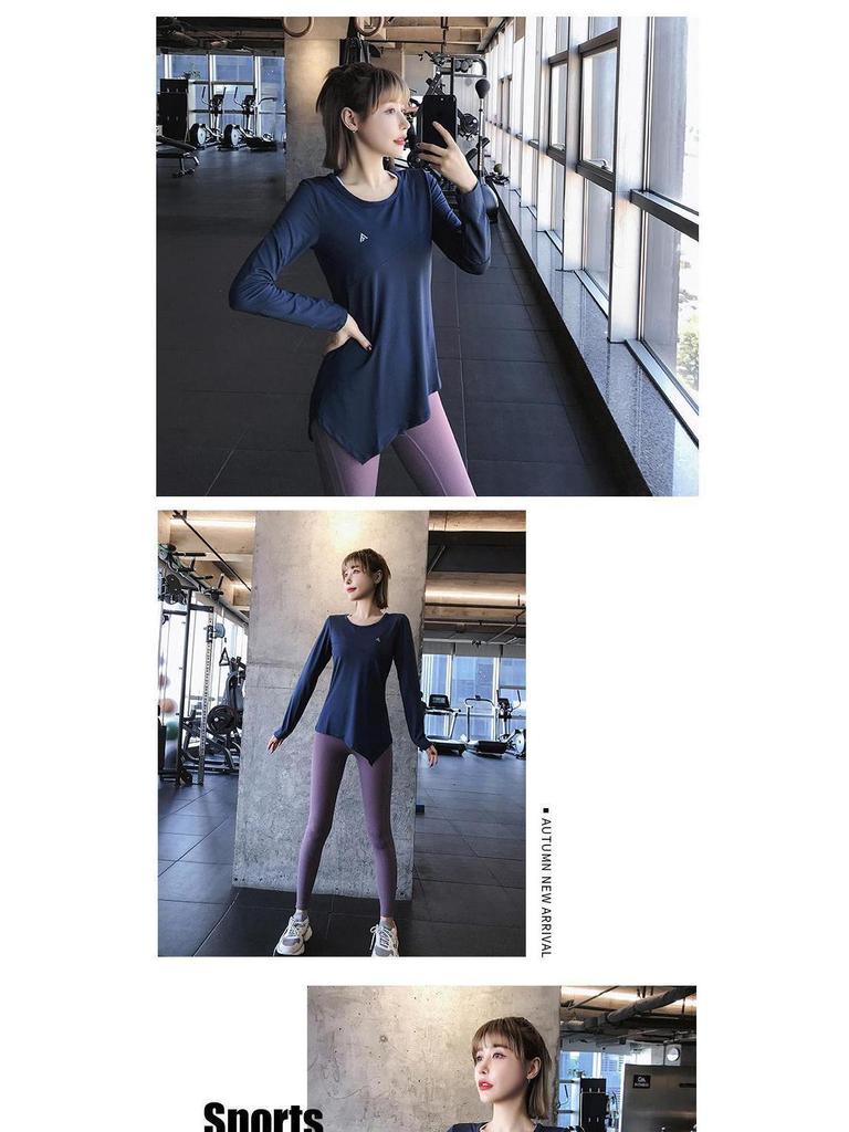 Women's Quick-Dry Long-Sleeve Yoga & Running Top - Sweat-Absorbing, Lightweight, Mid-Length Sportswear