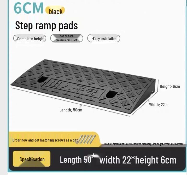 Car Sill and Roadside Plastic Uphill Triangle Speed Bump Mat