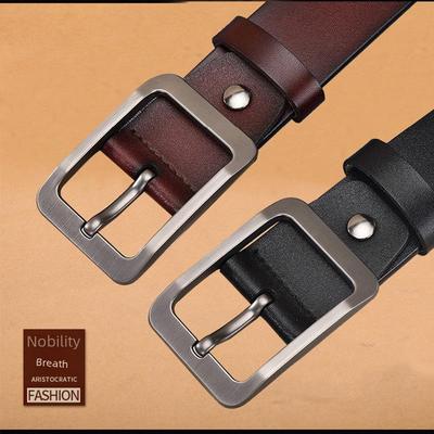 Retro Alloy Pin Buckle Leather Belt: Versatile Business & Casual Wear