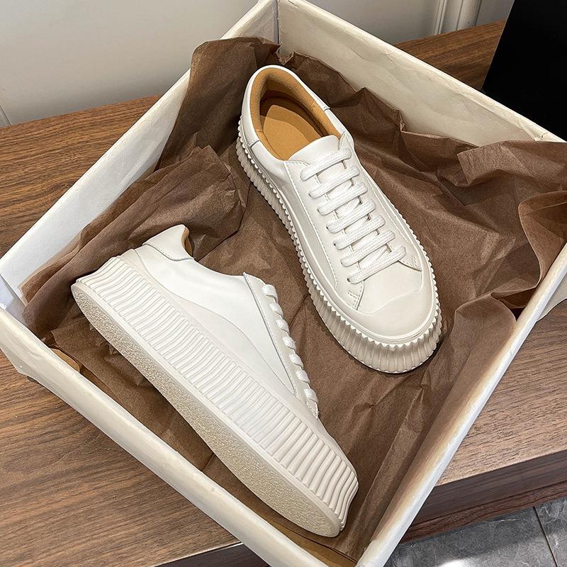 Shoes Breathable Soft Bottom Flat Bottom Casual Women's Shoes Heightened Thick Sole Sports Wind Board Shoes White Shoes Women