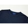 BLACKBROWN Wool Knit Crew Neck Garment Dyed Knit [Navy]