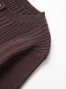 2025 Spring Women's European & American Ribbed Crew Neck Long Sleeve Knitted Cardigan