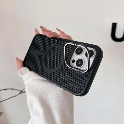 Capa Magnética com Dissipação de Calor em Favo de Mel para iPhone 16 Pro Max, Compatível com Lente Apple 15 e Suporte de Malha 14