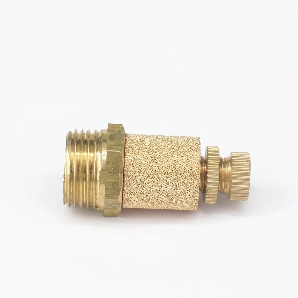 3/8" BSP Male Thread Adjustable Brass Cylinder Pneumatic Breather Silence Muffler fitting For Noise Reducing of Solenoid valve