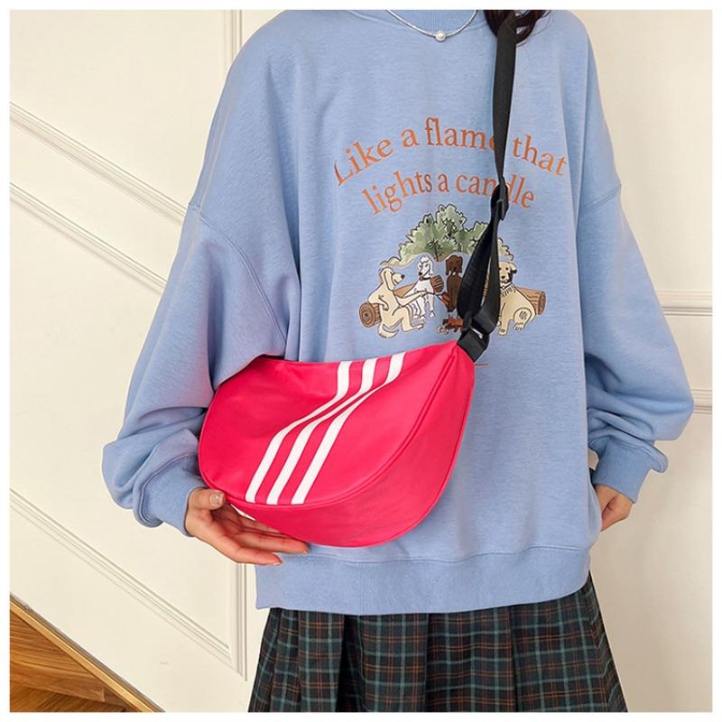 

Сумка-пельмень из ткани Оксфорд, новая сумка-полумесяц, женская сумка через плечо, спортивная и повседневная нагрудная сумка, дорожная сумка большой вместимости. розы красного