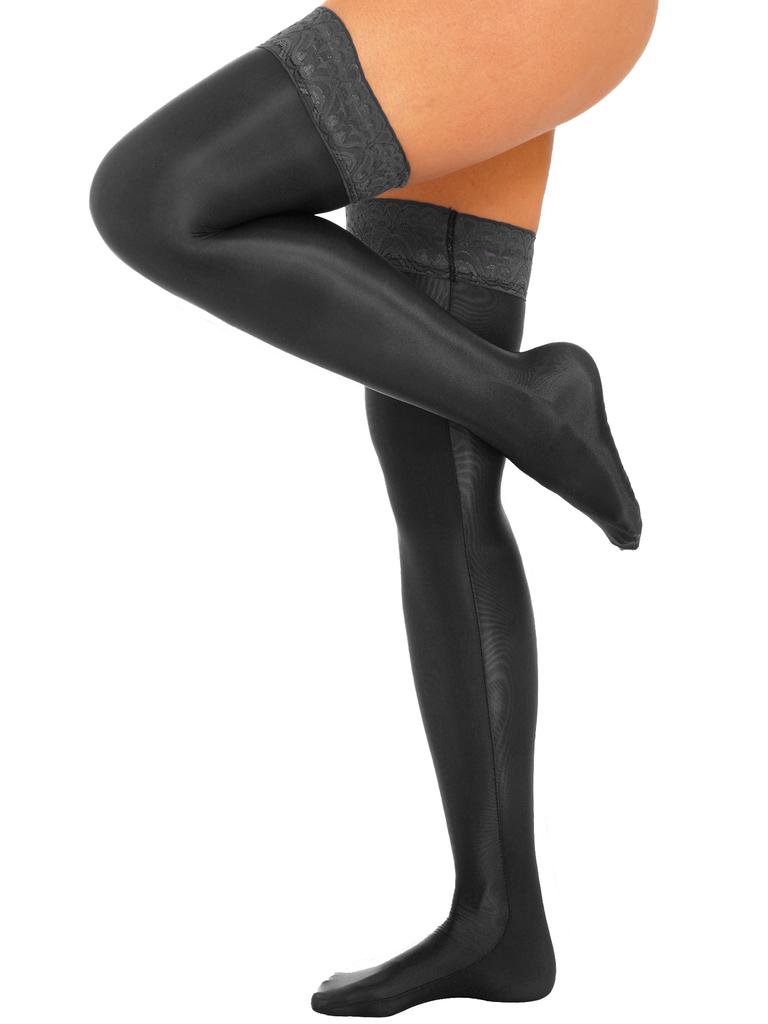 Womens Thigh High Stockings Anti-Slip Silicone Lace Trim Party Wear