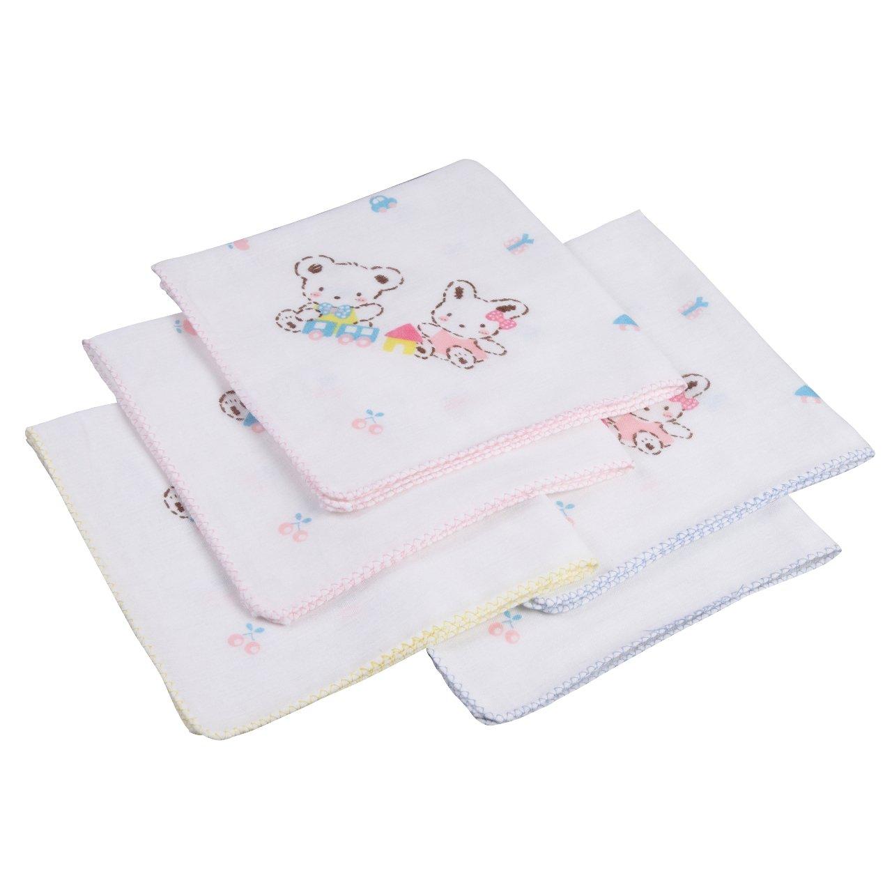 

Isamu Shokai Cotton Gauze Rabbit and Bear 32x32cm 100% Handkerchief, Pattern,