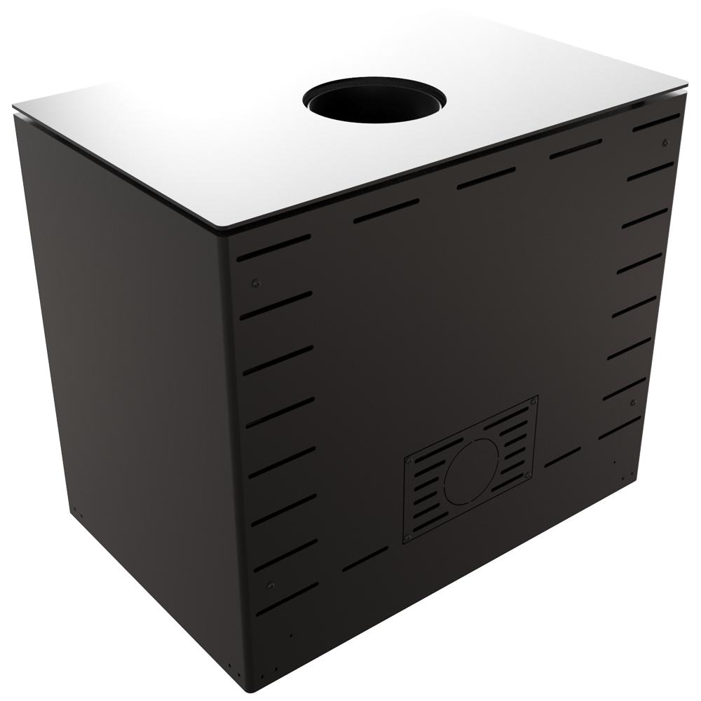 Wood Burning Steel Stove KRATKI KARI 80 Ø 180 12 kW Black Thermotec Self Closing Door