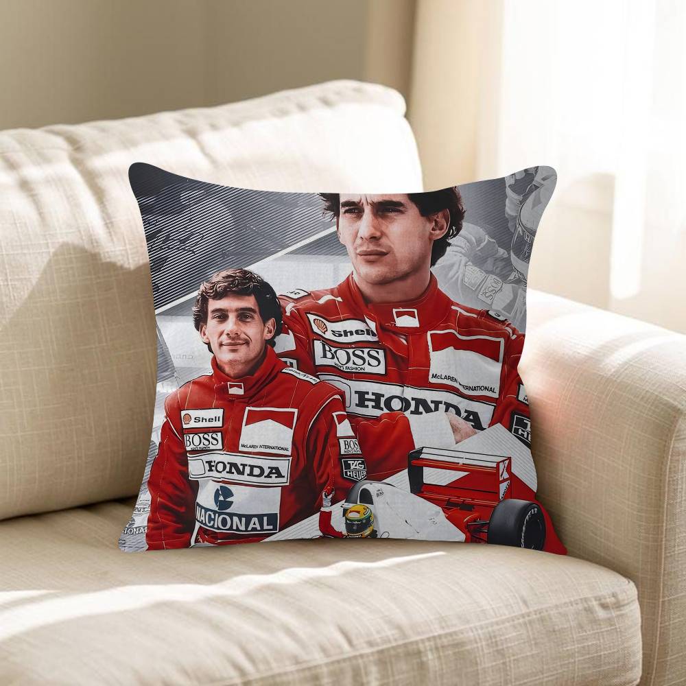 1Pc Ayrton Tacing Driver Senna Cushion Cover Inches Farmhouse Decor Home Throw Pillow Covers For Couch Decorations