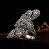 Trendy Ink Blue Pearl Butterfly Crystal Women's Ring For Engagement Wedding  Copper Accessories Rings Wholesale