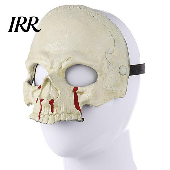 Easy to Wear Skull Face Mask Halloween Skeleton Mask, Scary with Side Clip, Lightweight Non-burdening for Haunted House Cosplay Masquerade Parties