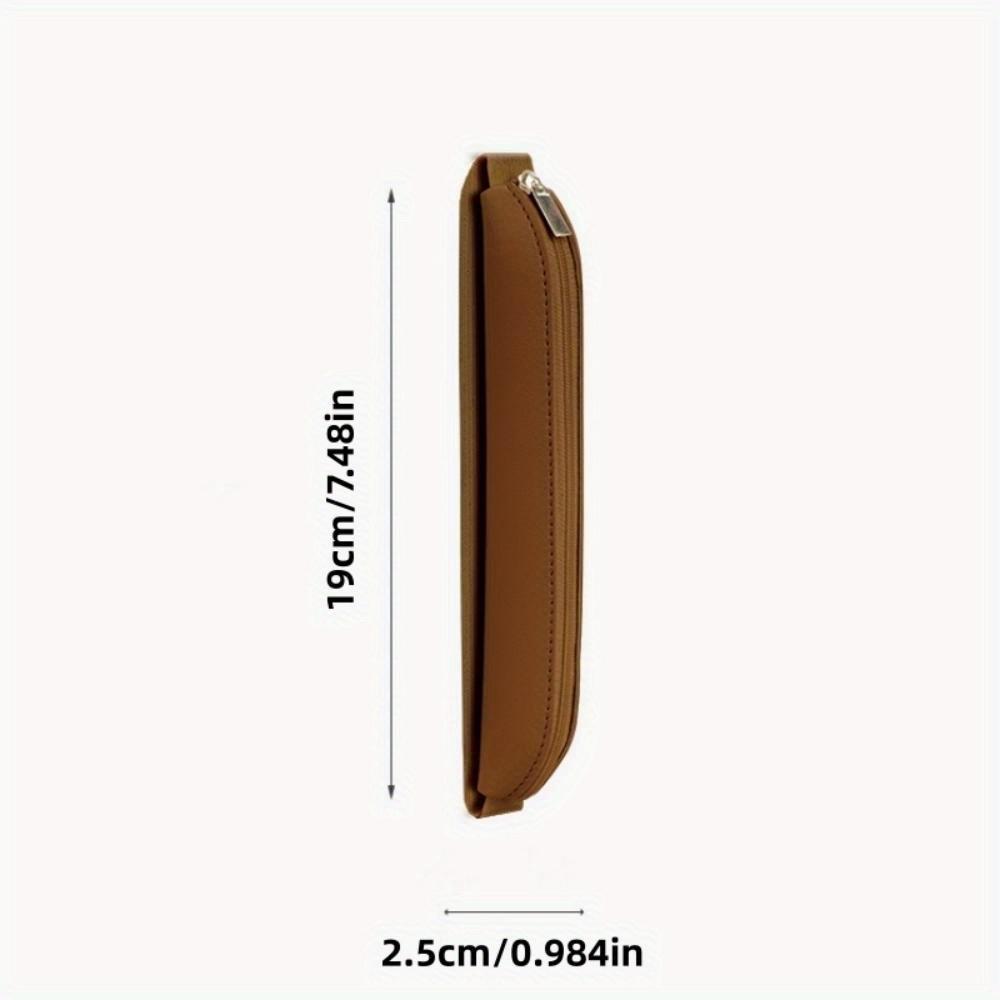 PU Leder Federmäppchen Einfarbig Niedlich Einzelstift Aufbewahrung Stifthülle mit Gummizug Schulbedarf Büro Stifte Schutzhülle
