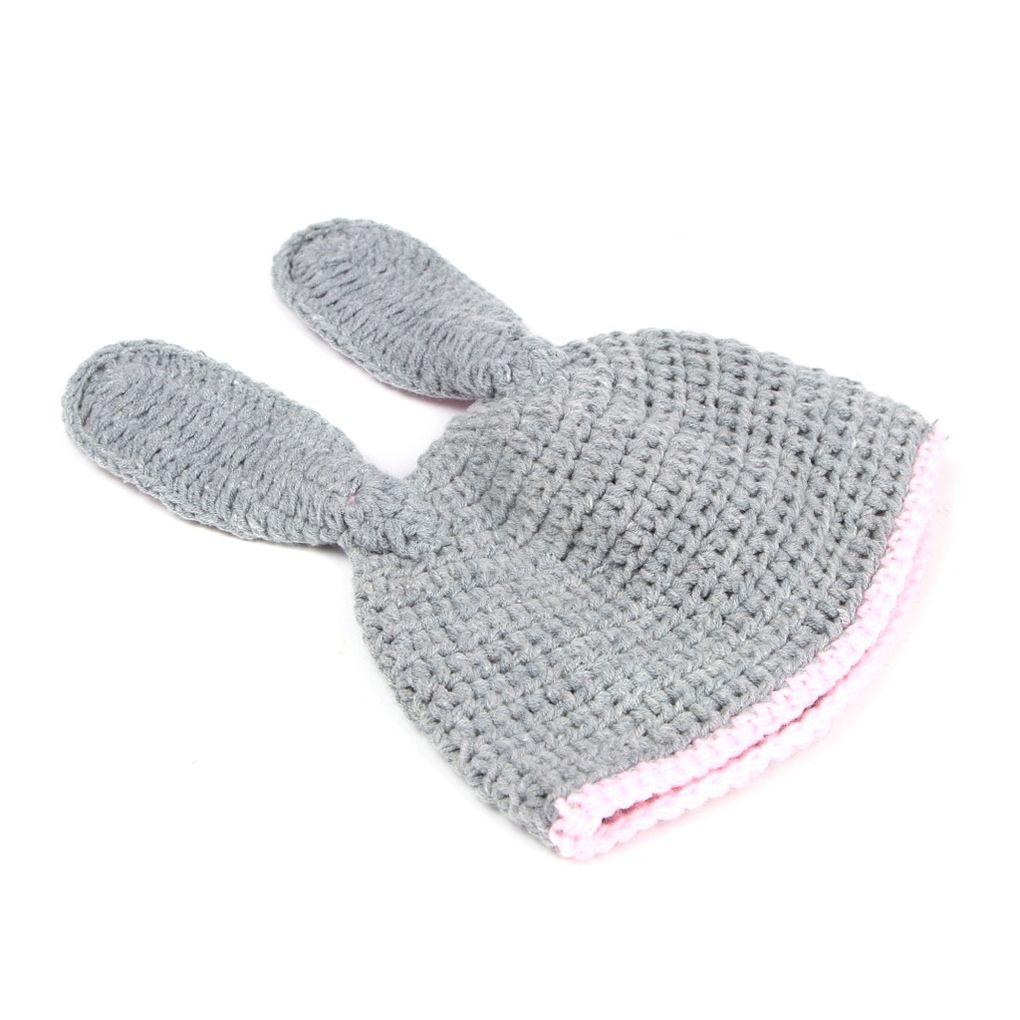 Kreskówkowy Uroczy Noworodek Rekwizyty do Zdjęć Strój Kostium Królik Dzianinowa Czapka Spodnie Zestaw Dodatek do Zdjęć Niemowlaka