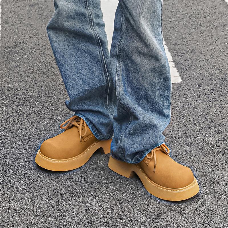 

Желтые туфли дерби пара весна осень лето британский стиль круглый нос высокие чувства повседневные низкие ботинки Martin 9522-J 36 жёлтый