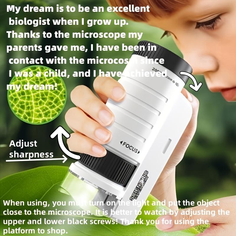 Handheld Microscope Kit Lab Home School Biological Science Educational Toys For Children Birthday Gift