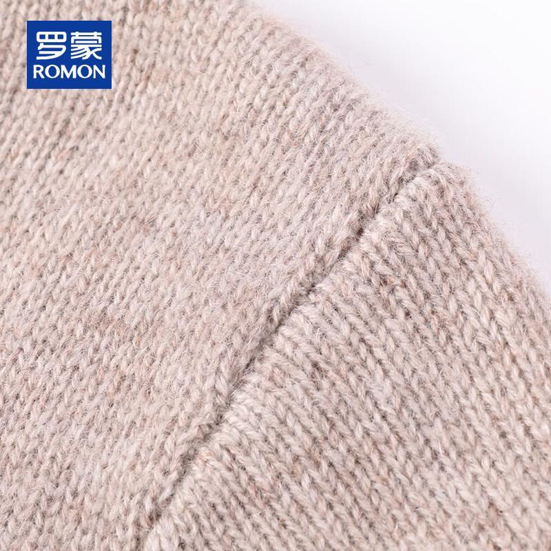 ROMON Men's Cashmere Colorblock Striped Round Neck Sweater