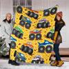 Truck Theme Printed Blanket - Perfect for Couch, Bed, Travel & Outdoor Use | Machine Washable, Cozy & Durable.
