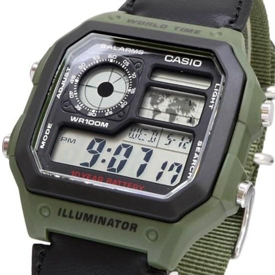 CASIO World Time digital wristwatch AE-1200WHB-3BV green overseas model