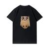 Anime 100 Muster Sommer-T-Shirts für Frauen Panda Tier bedruckt lässige Kurzarm-Oberteile 100 % Baumwolle Übergröße O-Ausschnitt T-Shirts