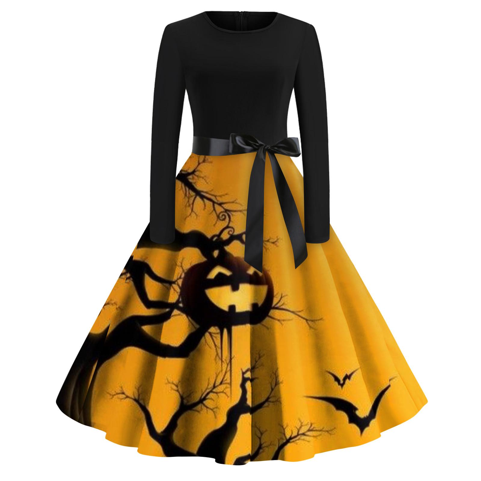 Женское винтажное классическое платье с вырезом на талии и галстуком-бабочкой с длинными — фото 6