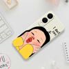 For Samsung Galaxy S25 Edge Case Girl Holding Face Pattern Printing Straight Edge TPU Phone Back Cover