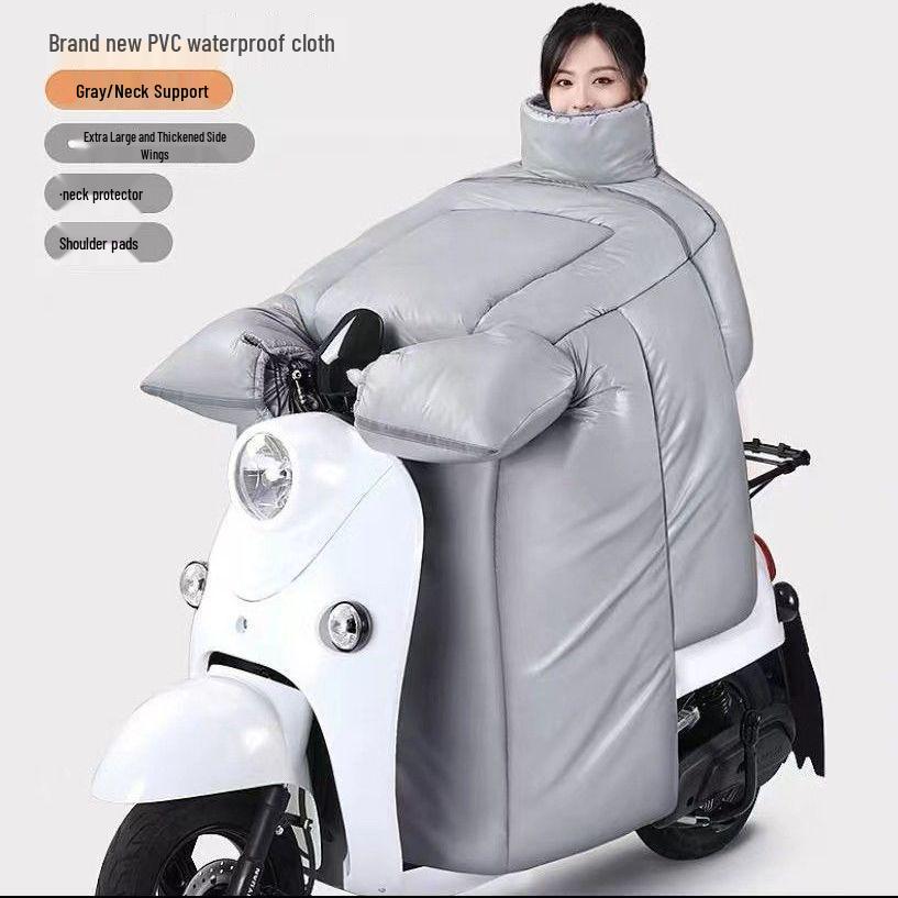 Extra Large Electric Vehicle Windshield & Motorcycle Knee Pads - Fleece Lined, Waterproof, Windproof & Battery Heated