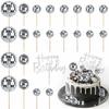 23pcs Disco Ball Cupcake Toppers Happy Birthday Cake Topper Decorations for Disco Theme Party 70s Disco Party Favor