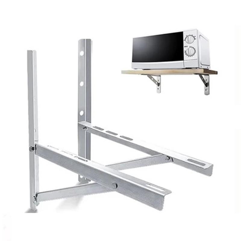 Aircon Bracket:1Pair Universal Aircon Bracket 1-1.5Hp 304 Stainless Steel Air Conditioning Bracket Heavy Duty Adjustable Easy Bo