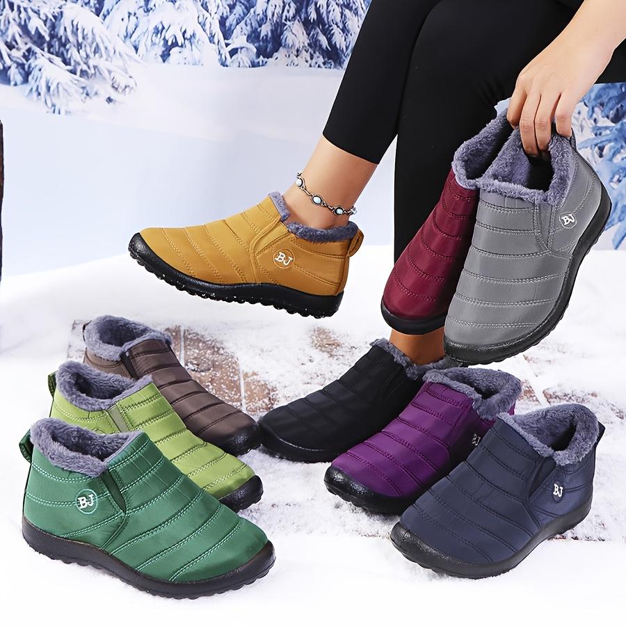 Ultra-Warm Winter Boots - Non-Slip Thick Sole,Boots with Arctic-Grade Insulation, Low Heel, Round Toe,Solid Color Minimalist Design for Outdoor Hiking