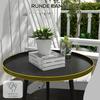 Outdoor side table. Garden table. Round patio table. Steel. 40 x 50 cm (diameter x height). Black