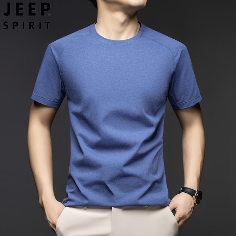 JEEP SPIRIT Men s 2026 Summer Round Neck Short Sleeve T-Shirt 4XL