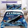 3pcs Custom Name Titanic Bedding Set Duvet Cover Closure Includes 1 Duvet Cover & 2 Pillowcases, Soft and Comfortable for All Seasons.