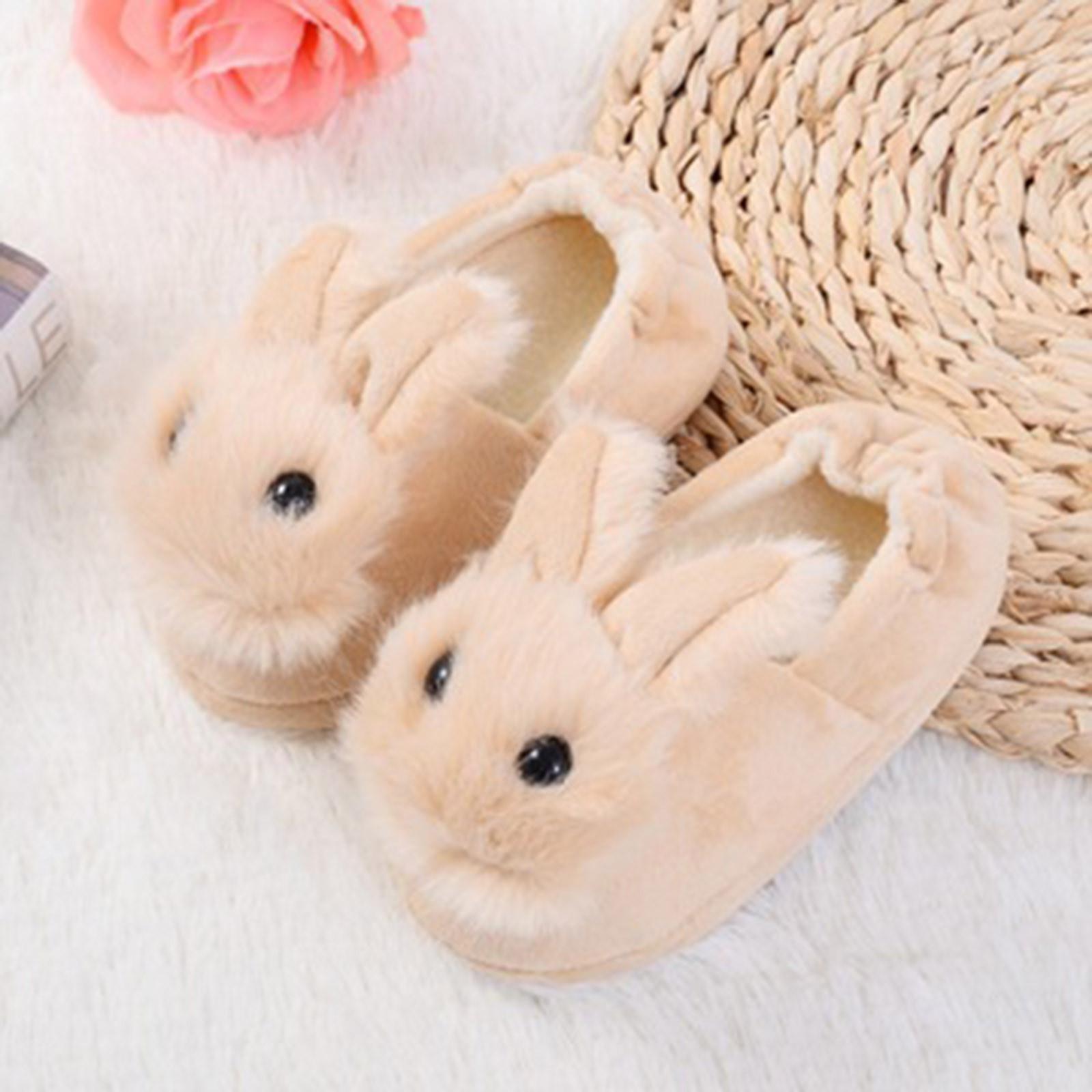 

Детские теплые противоскользящие хлопковые тапочки с рисунком кролика Fluffys