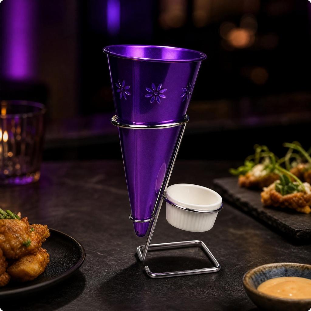 Freestanding Fry and Ice Cream Serving Cone Stable for Restaurants, Parties