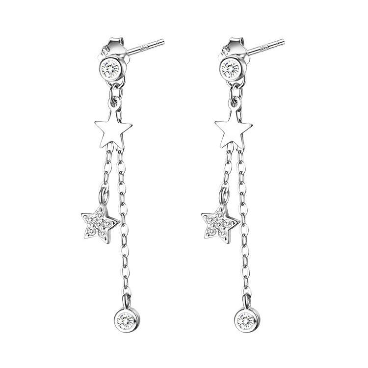 2023 Trendy Women's Star Tassel Stud Earrings in 925 Sterling Silver