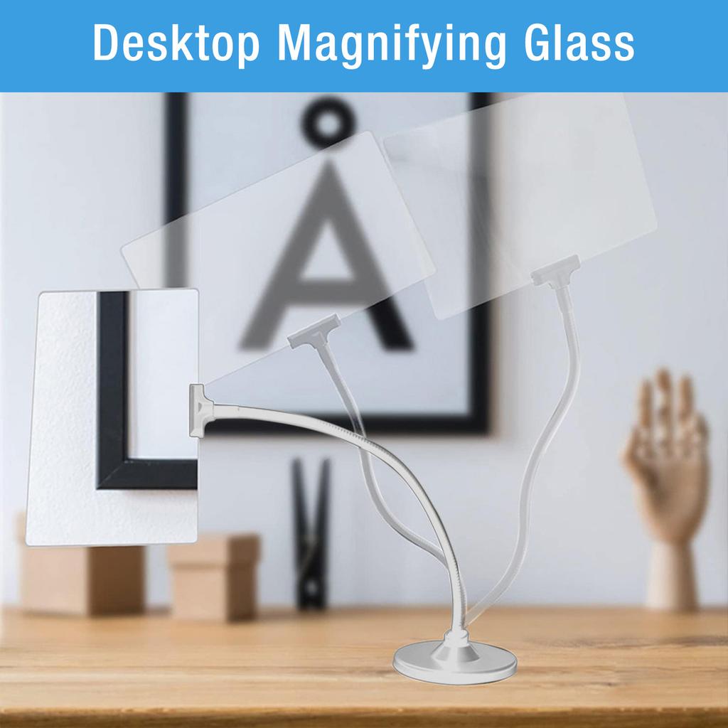 Desktop Magnifying Glass with Light 4X Improve Image Clarity High Definition Reading Lighted Magnifying Glass Lamp for Elderly