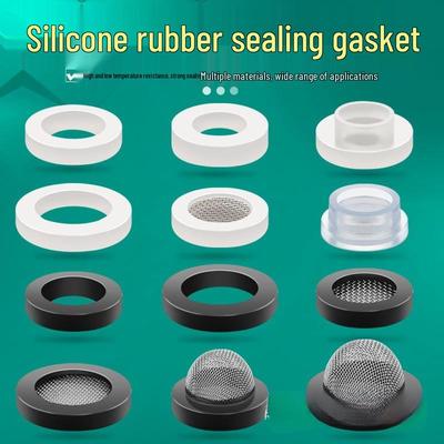 Hitzebeständige Gummi-Silikon-Dichtungsscheibe mit flachem Netzdichtungsring für 4-Punkt-Warmwasserbereiter und 6-Punkt-Wasserzähler-Duschanschlussschlauch.
