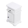 1:12 Scale Miniature Bedside Cabinet Birch Wood   Furniture Nightstand with Drawer for Bedroom